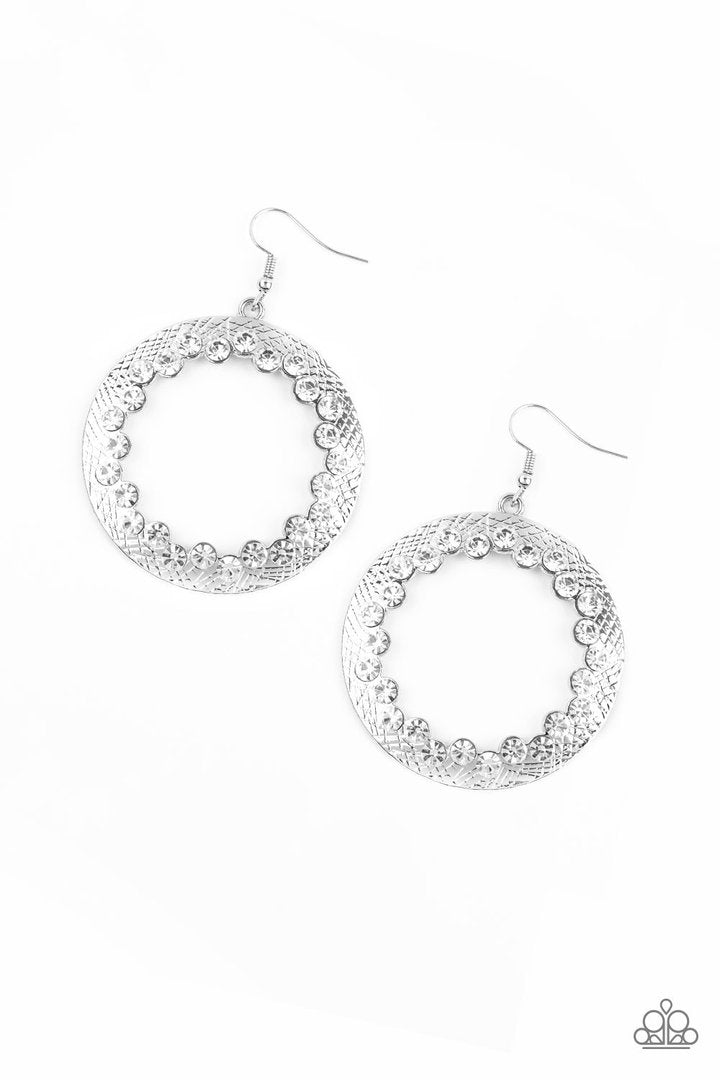 Gala Glitter - White Earrings