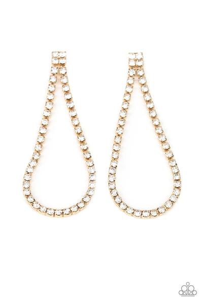 Diamond Drops - Gold Post Earrings